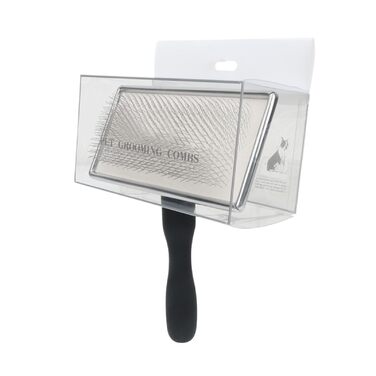 Щітка для собак та котів, видалення підшерстя, металеві щетинки, дерев'яна ручка, для всіх типів шерсті