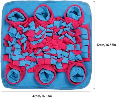 Килимок для собак Snuffle Matte, 42x42 см, рожевий. Тренування нюху, миття, складання. Безпечний, для ігор та годування