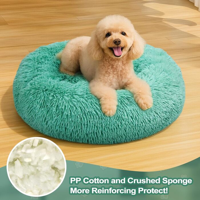 М'яке ліжко для собак та котів, зручне та тепле, антистрес, для маленьких та середніх порід, блакитне (50 см)