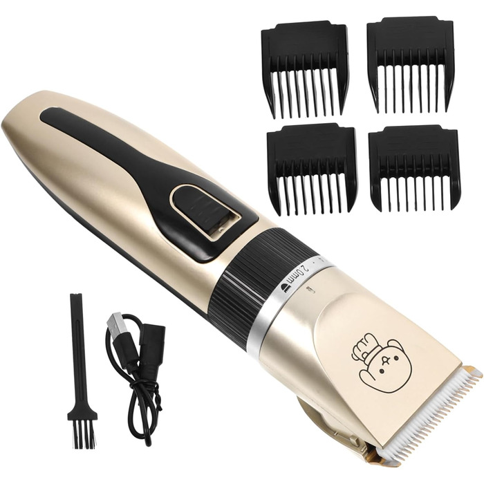 Електричний собачий триммер Hanabass з титановими лезами та керамічним покриттям. Безшумна машинка для грумінгу собак та цуценят, для догляду за вухами та обличчям. Бездротова, для чутливої шкіри.