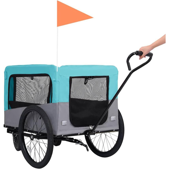 Причіп для собак на велосипеді 2в1 від vidaXL, блакитний