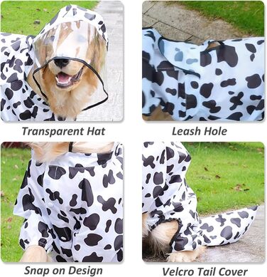 Водонепроникний дощовик для собак з капюшоном, форма тварини, розмір 5XL (4XL: Довжина спини: 53 см, Обхват грудей: 73 см)