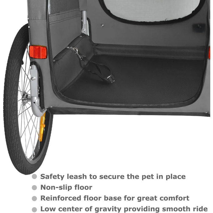 Tiggo VS Pets M: Причеп для собак, велосипедний, сірий