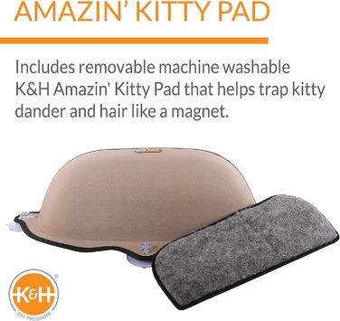 Лежак на вікно для котів K&H PET PRODUCTS EZ Mount, 27x11x6 см, бежевий
