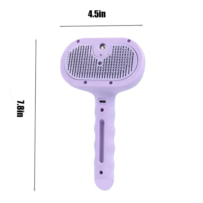 Парова щітка для собак 2025, 4-в-1: щітка-універсал для собак з розпилювачем та УФ-дезінфекцією. Легко видаляє відмерле волосся та бруд під час масажу. (Біла)