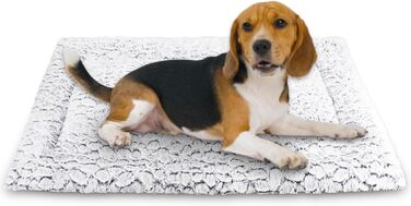 Крісло-ліжко для собак середніх порід 75x50 см з м'яким ворсом та антиковзною основою, сірого кольору, в мармуровому стилі