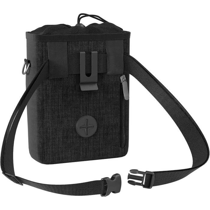 Мішок для ласощів для собак - міцний та водовідштовхуючий аксесуар для прогулянок та тренувань (чорний, Black Edition)