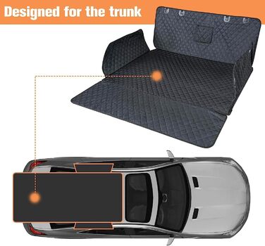 Захист для багажника автомобіля WOWBABEPETS: водовідштовхувальний килимок для собак у SUV, Vans. Великий розмір, неслизький.
