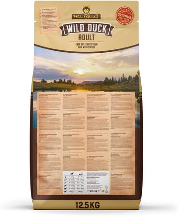 Сухий корм для дорослих собак WOLFSBLUT Wild Duck з качкою та суперфудами, беззерновий, 12.5 кг