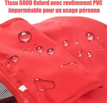 Pawhut Кія для собак на колесах, 77 x 47 x 101 см, складана, водовідштовхувана, матеріал 600D Oxford, 4 колеса