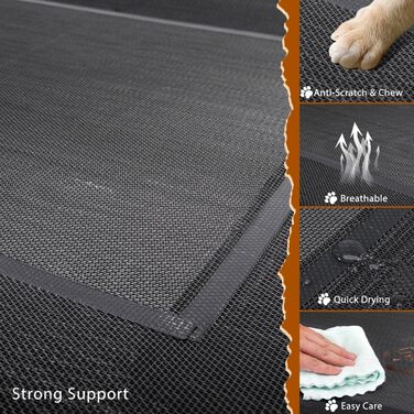 Зручне лежанка для собак Nobleza Hundeliege Outdoor, великий розмір, для вулиці та кемпінгу, з піднятим бортиком, чорний, 105x80x20 см (124x90x20 см)