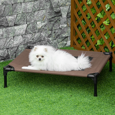PawHut Outdoor Bed Bed Robust Lounger для собак 76x61x18см з 600D Oxford в коричневому кольорі для собак і кішок