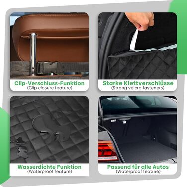 Захист для багажника авто DEFACTO для собак з боковинами та захистом краю, водовідштовхуючий, стійкий до подряпин, легкий у догляді, універсальний, килимок для собак у багажник