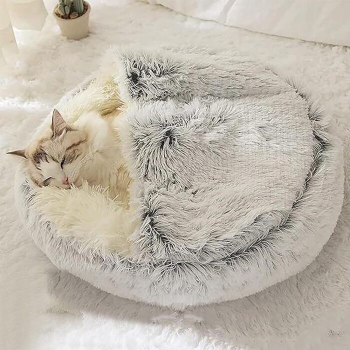М'яке ліжко-гніздишко для котів та собак 50 см, зручне та тепле, для зимових місяців
