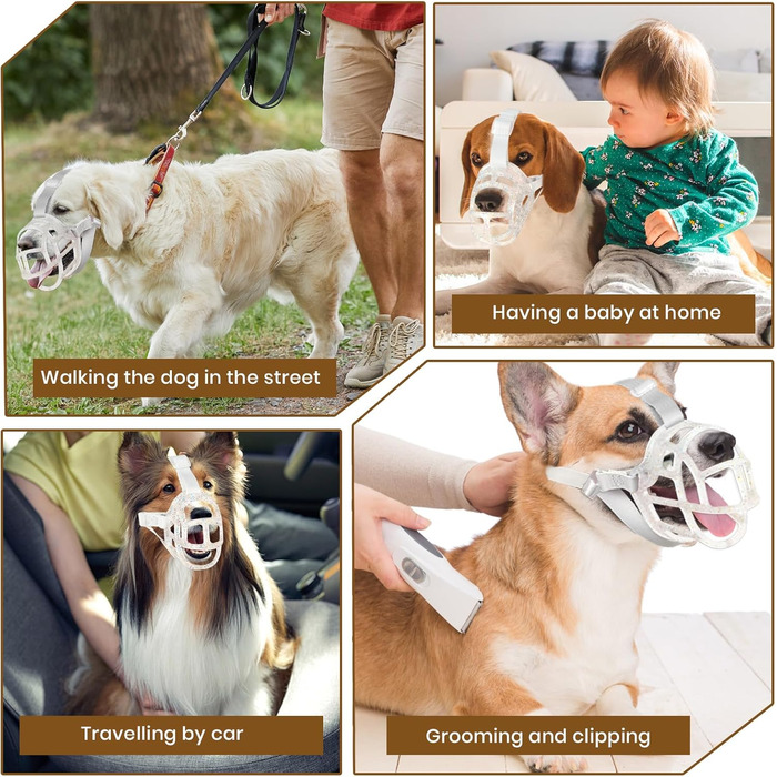 Майорка для собак: кошик-намордник для маленьких, середніх та великих собак. Легкий, дихаючий, запобігає кусанню та жуванню, дозволяє дихати та пити. Ідеально для дресирування, грумінгу. Прозорий, розмір 6