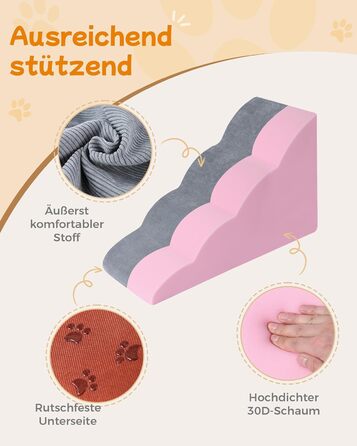 Сходинки для собак 5-ступеневі, 60 см - зручні сходи для тварин на диван та ліжко, антиковзкі, для маленьких собак та котів