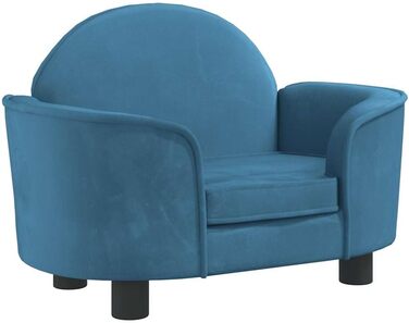 Крісло-ліжко для собак, м'яке ліжко для тварин, лежанка для маленьких собак та котів, блакитний велюр