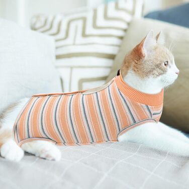 Одяг для котів після операції CITE TOILE, комбінезон для захисту животика, альтернатива E-обруча, помаранчевий, розмір L