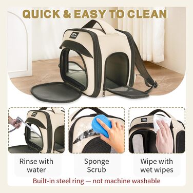 Сумка-переноска для маленьких тварин, складна, з мотузкою, для цуценят, кошенят, морських свинок (до 3,6 кг), для подорожей, піших прогулянок (Бежева)