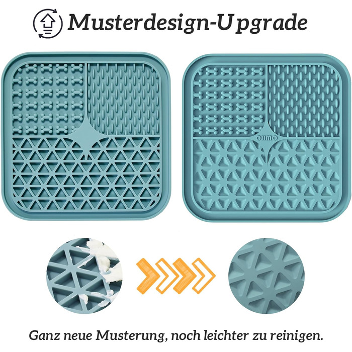 Лежанка-іграшка для собак OHMO Schleckmatte, 2 шт. (15x15 см) – для цуценят, котів, зняття тривоги, повільне годування, силікон (кораловий & вишневий)