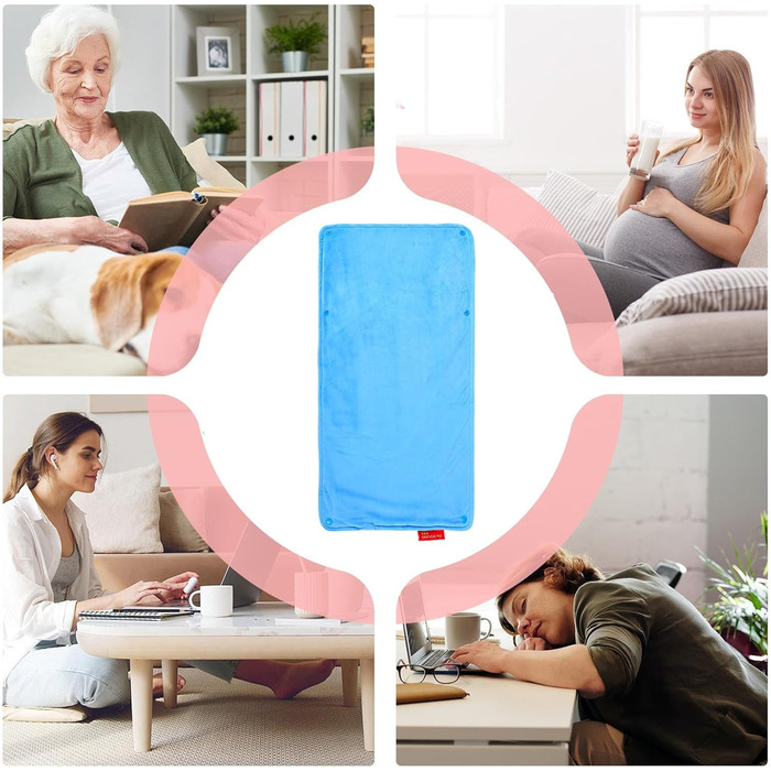 Водонепроникний електричний нагрівальний килимок для кошенят, чоловіків, жінок, тварин, цуценят, маленьких собак (небесно-блакитний), 58.4 x 27.9 см, акумуляторний