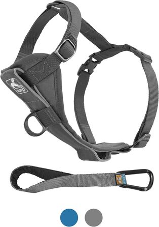 Шлея для собак Kurgo TRU-Fit Smart, велика, сіра, з переднім кільцем для навчання, швидкознімними пряжками та ременем-безпекою для автомобіля