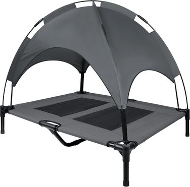 Лежанка для собак з дахом, піднята лежанка для собак, собаче ліжко, диван для собак, місце для сну для великих собак до 50 кг, для використання в приміщенні та на вулиці (92x76x92 см, L)