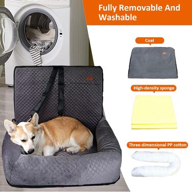 Автокрісло для собак JAOGAUS: безпечне та зручне автокрісло для середніх та великих собак, з безпечним ременем та легкою у догляді підкладкою