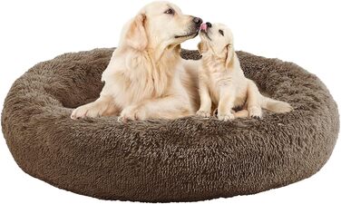 Кругле ліжко для собак та котів Nisrada, 80 см, XL, хакі, м'яке, миється, з неслизьким дном