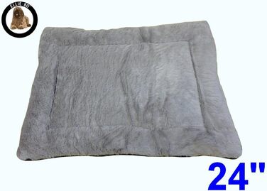 Ліжко-трансформер для собак Ellie-Bo з твіду та штучного хутра, сіре, 61 см, для клітки