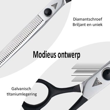 Професійний набір ножиць для грумінгу собак Achilles Pro Silver & Black 7 дюймів