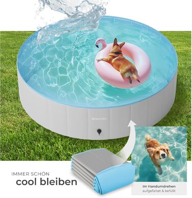 Басейн Tectake® для собак та дітей: надувний, складний, діаметр 120 см