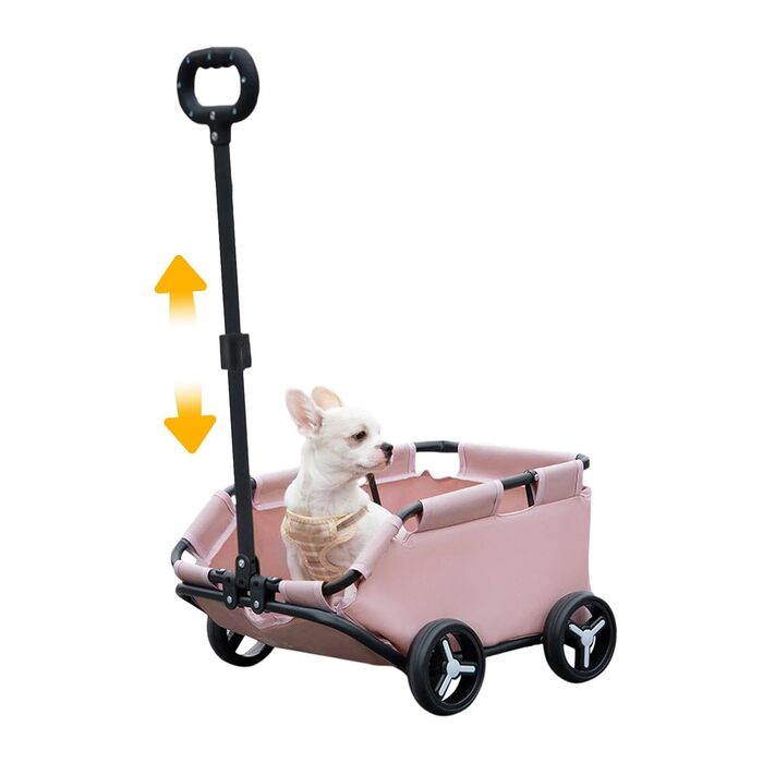 Візок для собак та котів, складний, рожевий. Pet Stroller для маленьких собак та котів