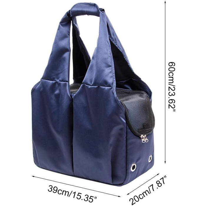 Транспортувальна сумка для собак та котів, легка та складна, з 4 відділеннями, до 7 кг, для подорожей (Темно-синій)
