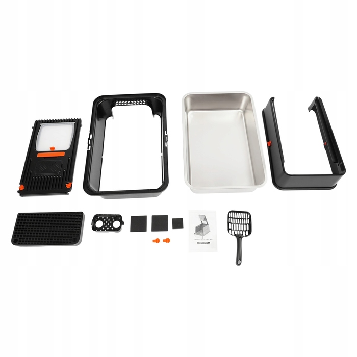 Відкритий лоток-куветра для котів із нержавіючої сталі, чорний