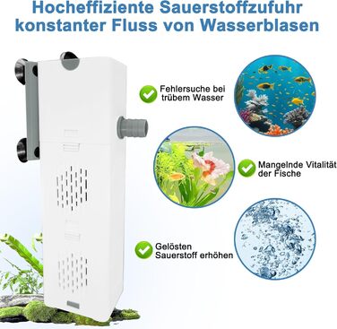 Фільтр для акваріума KDFALO 15W 200л/год з 2 фільтрувальними губками - внутрішній фільтр для акваріумів