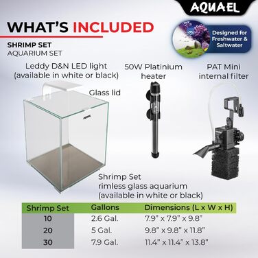 Акваріум Aquael Shrimp Set Day&Night 20 білий, 19 л, комплект для креветок, 4.63 кг