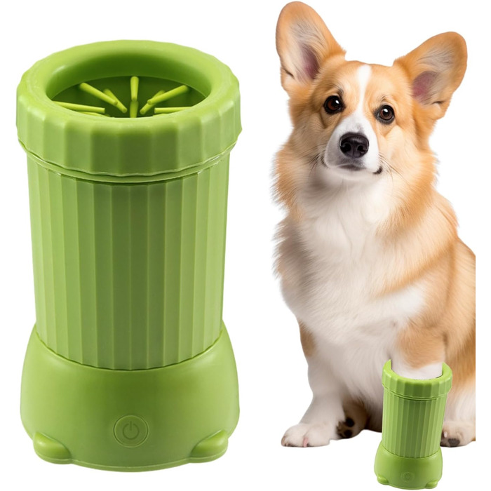 Автоматичний мийка лап для собак: USB-зарядка, для середніх собак, зелена