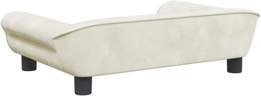 Крісло-ліжко для собак, м'яке ліжко для тварин, диванчик для маленьких собак та котів, ліжко для домашніх тварин, велюр (70 x 48 x 22 см, кремовий)