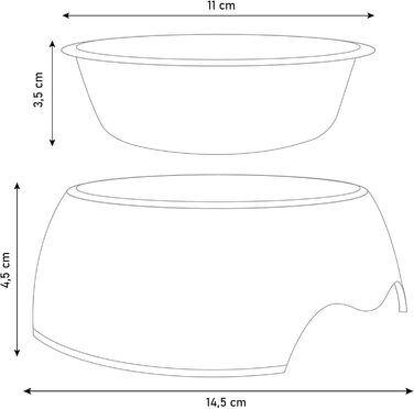 Набір мисок для корму ne&no® для собак та котів (S, 170 мл, 2 шт.) - нековзні миски для тварин, Malve