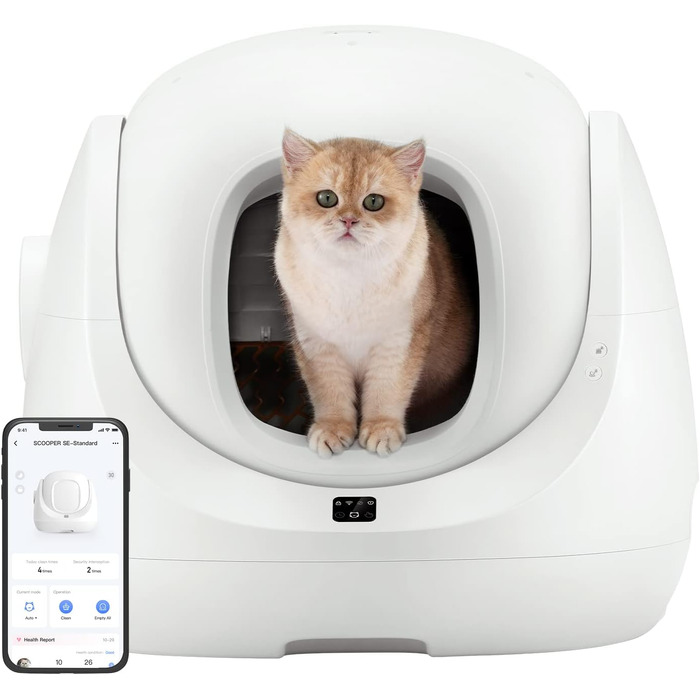 Автоматичний туалет для котів CATLINK Baymax 65L XXL, самочищення, багатокотяча ідентифікація, захист від протікань, керування через додаток
