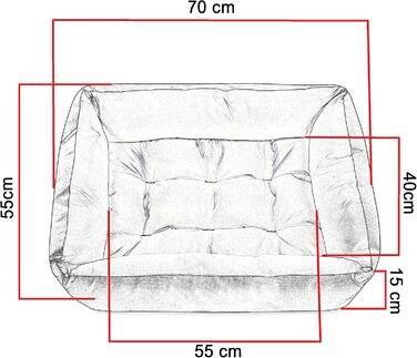 Лягушковий лежак для собак SuperKissen24: лежанка-кошик, лежанка-софа для собак маленьких, середніх та великих порід - миється - розмір M - чорний та сірий - льон, 70x55 см (1 шт.)