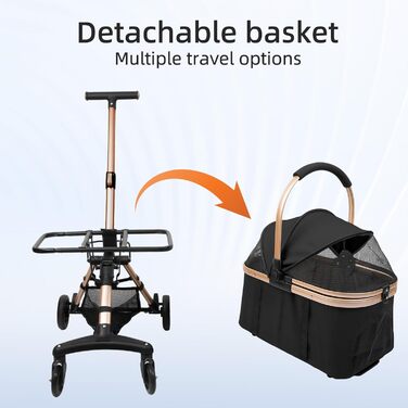 Дитяча коляска для тварин, бугі, складна, для собак та котів, чорна, до 20 кг