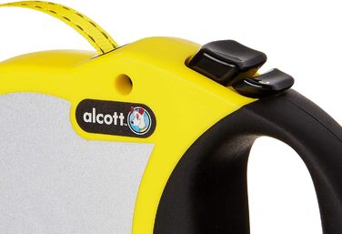 Повідок-рулетка для собак Alcott 5 м неоновий, з відбивачами, м'яка ручка, S, до 20 кг