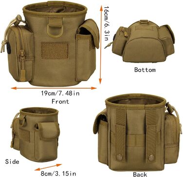 Сумка-мішечок для ласощів для собак: тренування, полювання, Airsoft, іграшки (хакі)