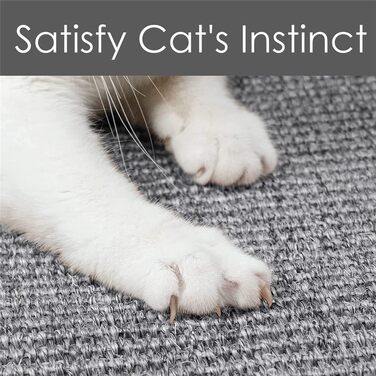 Килимок для котів Lukery з сизалю, 50x80 см, сірий - захист від подряпин