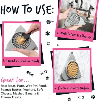 Licky Mats від Bugalugs для собак та котів: килимок для годування, зменшує стрес, 2 шт. + шпатель + щітка