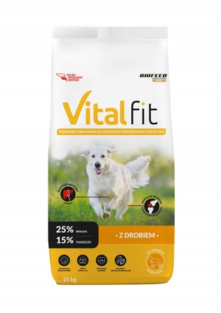 Сухий корм для собак BioFeed VitalFit з птицею, 15 кг