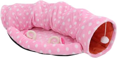 Тунель-ліжко для котів Tubayia, іграшка-тунель для котів, рожевий