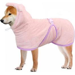 Рушник для собак Mosucoirl: швидковисихаючий, з капюшоном, з мікрофібри, рожевий